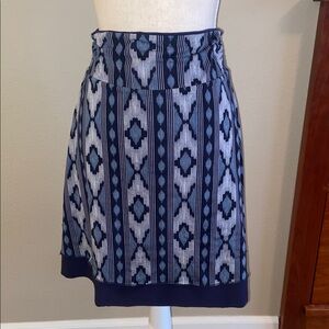 Reversible Navy Blue Southwestern Pattern Activewear Skirt Soft and Stretchy